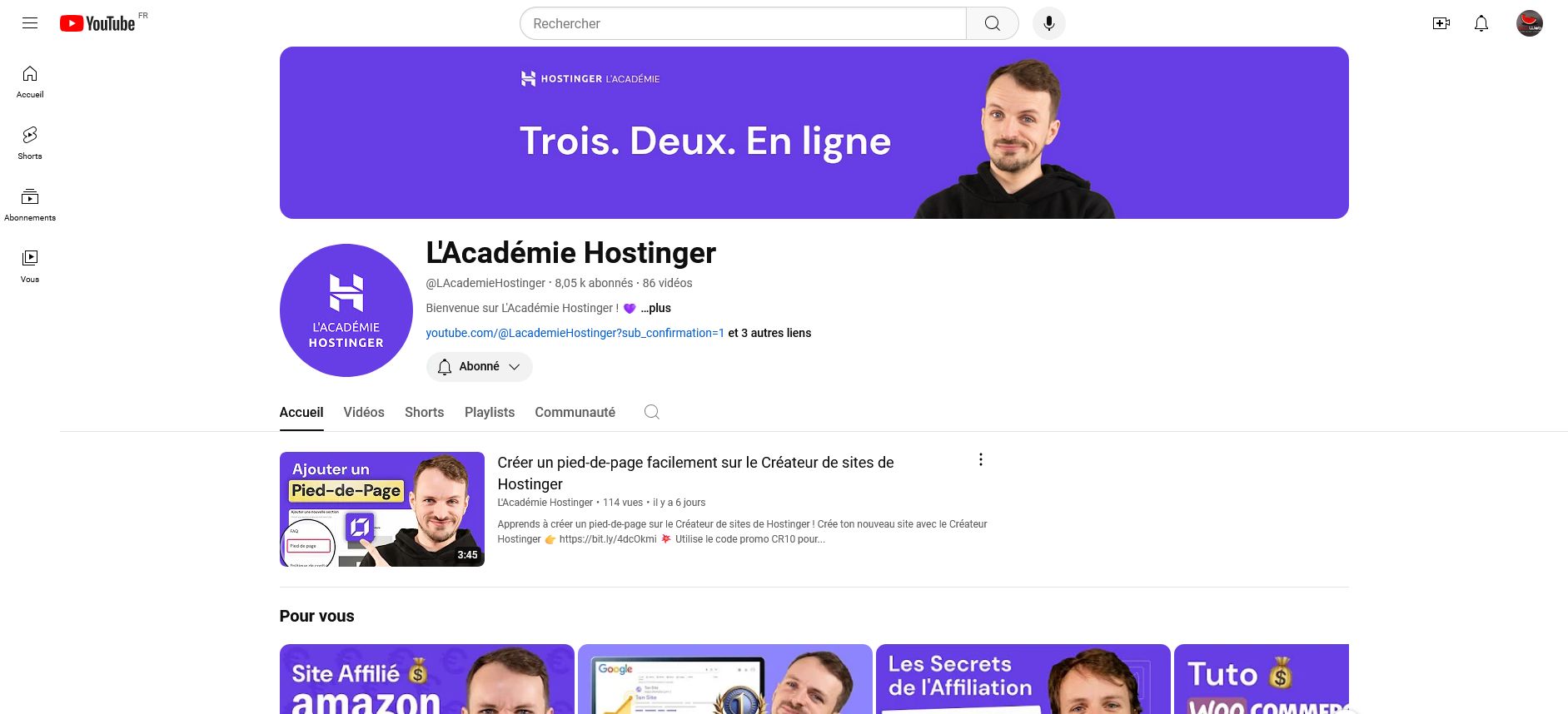 L'Académie Hostinger