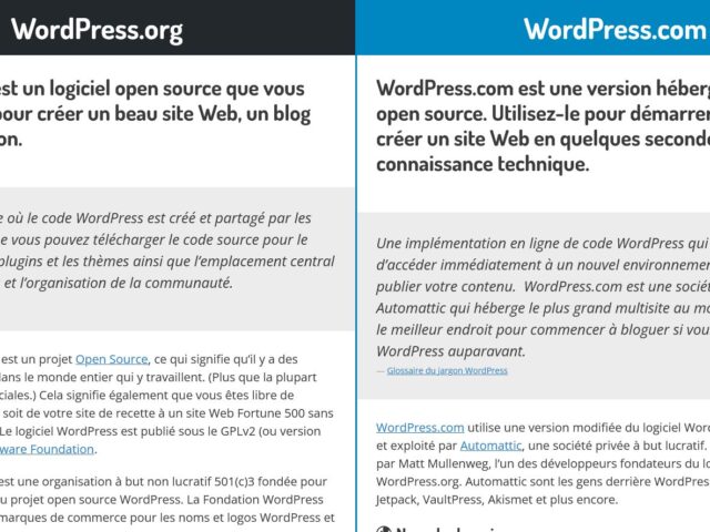 WPVsWP : Comparatif WordPress.org & WordPress.com